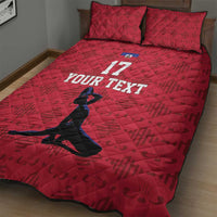 Custom Haiti Football Quilt Bed Set Come on Les Grenadiers Red Style