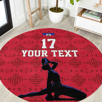 Custom Haiti Football Round Carpet Come on Les Grenadiers Red Style