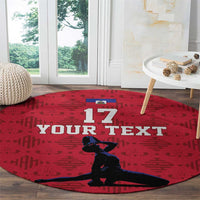 Custom Haiti Football Round Carpet Come on Les Grenadiers Red Style