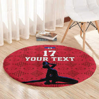 Custom Haiti Football Round Carpet Come on Les Grenadiers Red Style