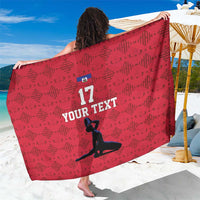 Custom Haiti Football Sarong Come on Les Grenadiers Red Style