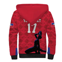 Custom Haiti Football Sherpa Hoodie Come on Les Grenadiers Red Style