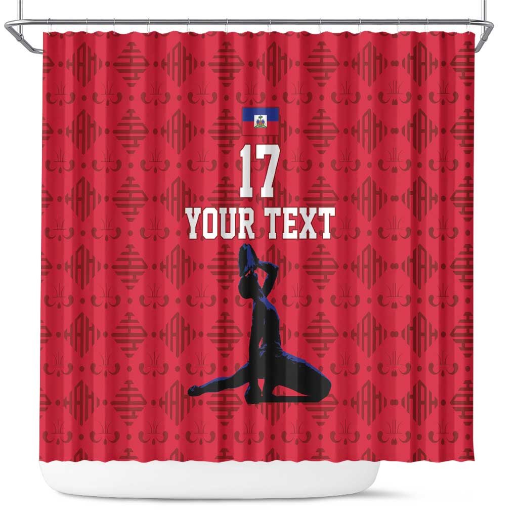 Custom Haiti Football Shower Curtain Come on Les Grenadiers Red Style