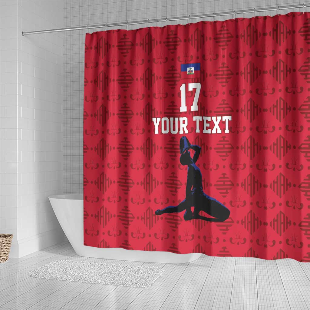 Custom Haiti Football Shower Curtain Come on Les Grenadiers Red Style