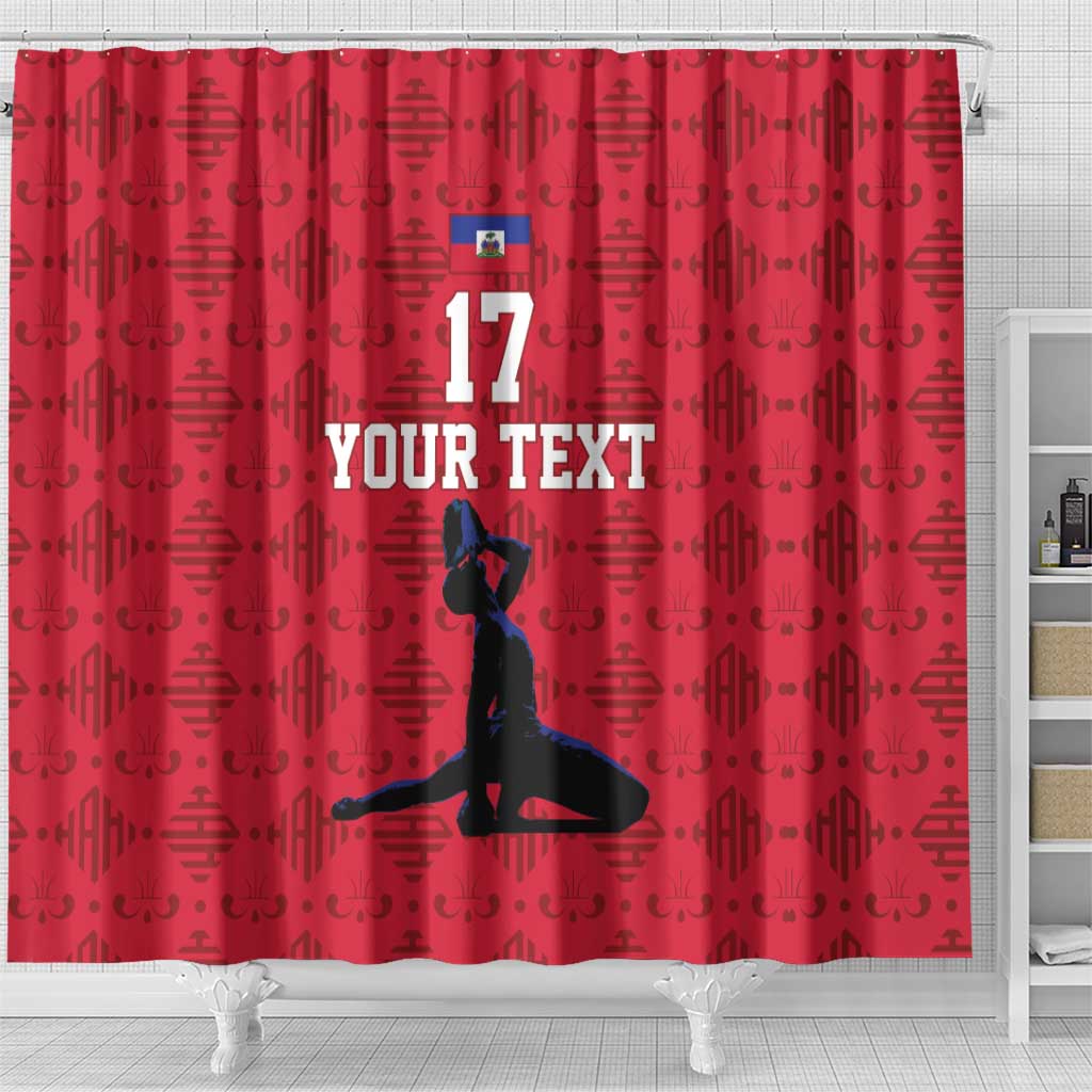 Custom Haiti Football Shower Curtain Come on Les Grenadiers Red Style