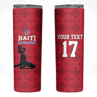 Custom Haiti Football Skinny Tumbler Come on Les Grenadiers Red Style