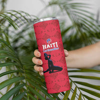 Custom Haiti Football Skinny Tumbler Come on Les Grenadiers Red Style