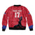 Custom Haiti Football Sleeve Zip Bomber Jacket Come on Les Grenadiers Red Style