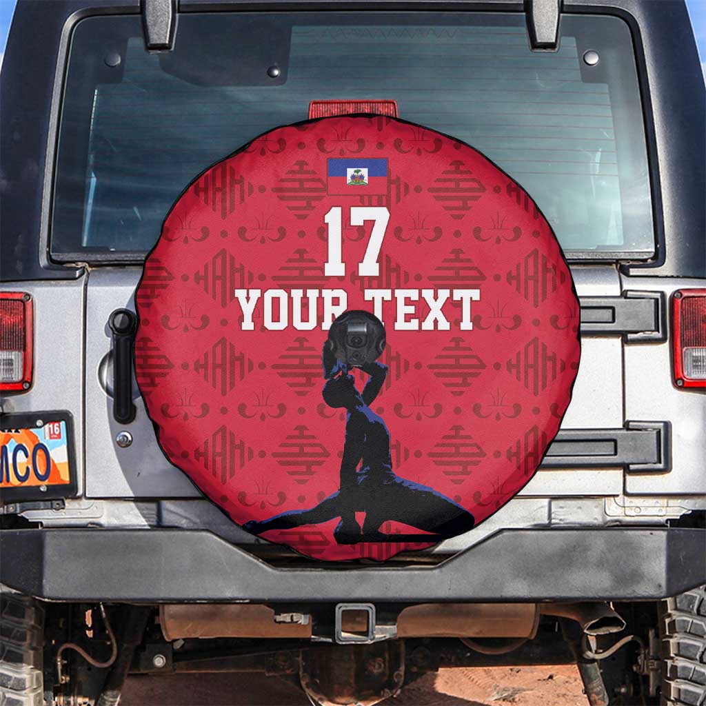 Custom Haiti Football Spare Tire Cover Come on Les Grenadiers Red Style