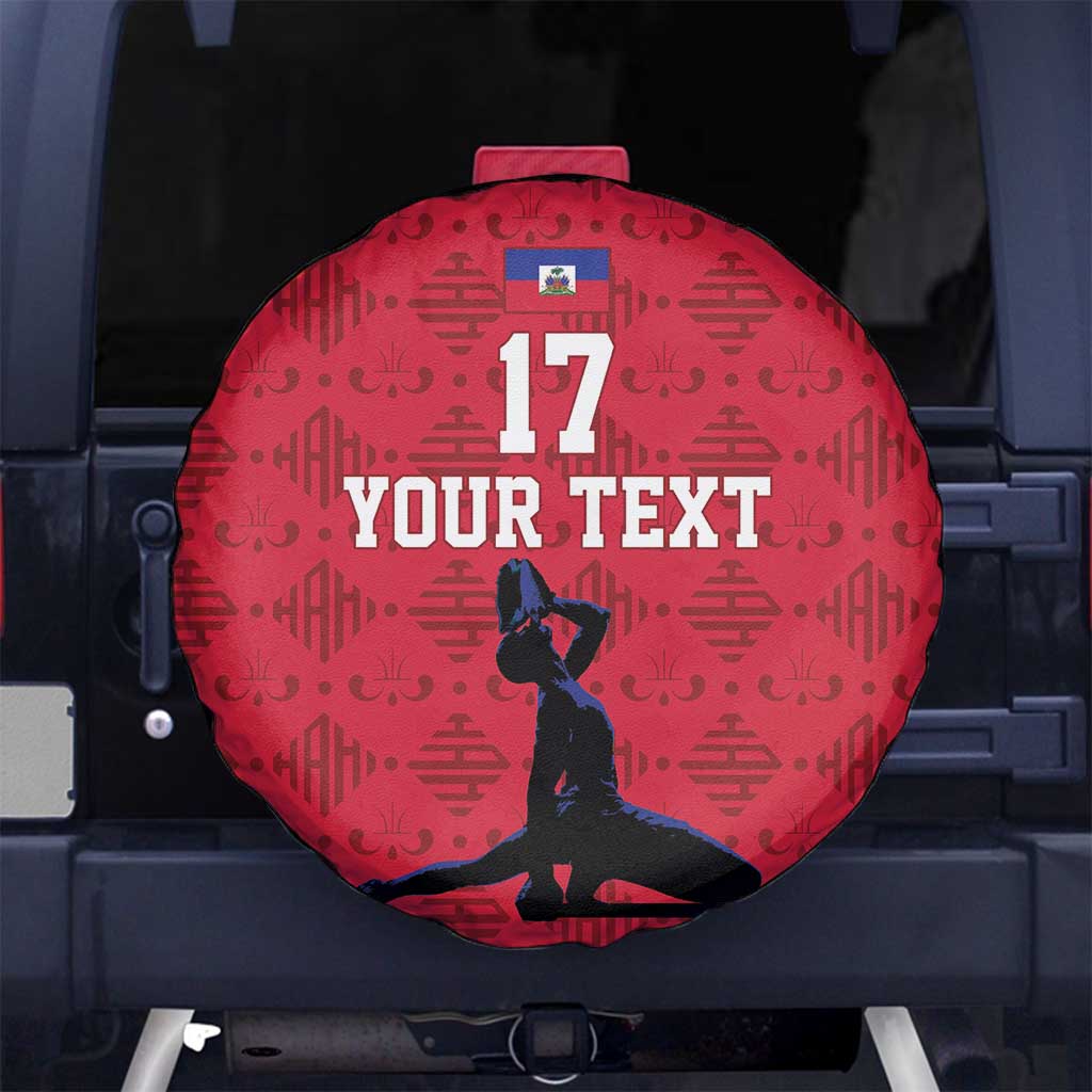 Custom Haiti Football Spare Tire Cover Come on Les Grenadiers Red Style