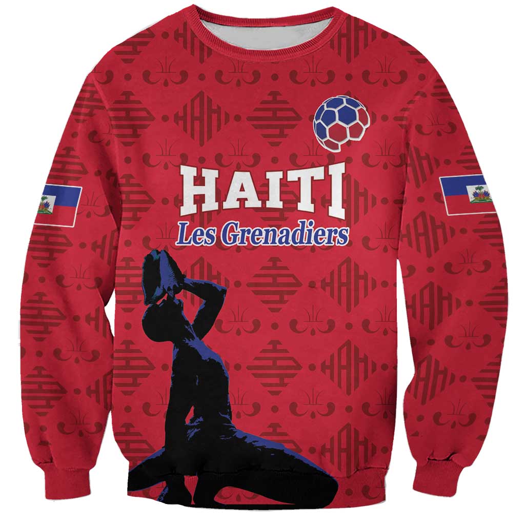 Custom Haiti Football Sweatshirt Come on Les Grenadiers Red Style