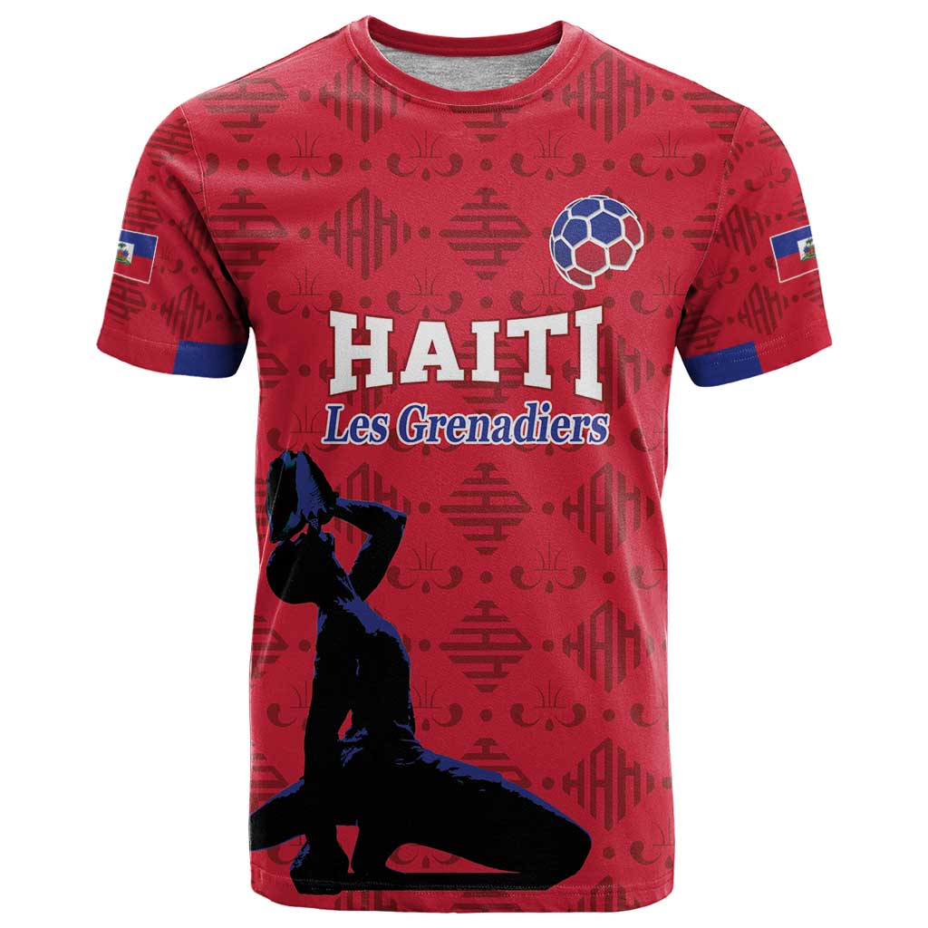 Custom Haiti Football T Shirt Come on Les Grenadiers Red Style