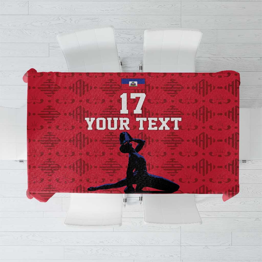 Custom Haiti Football Tablecloth Come on Les Grenadiers Red Style