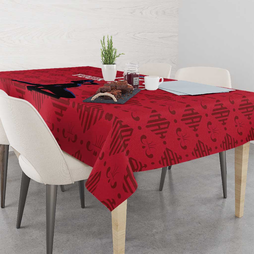 Custom Haiti Football Tablecloth Come on Les Grenadiers Red Style
