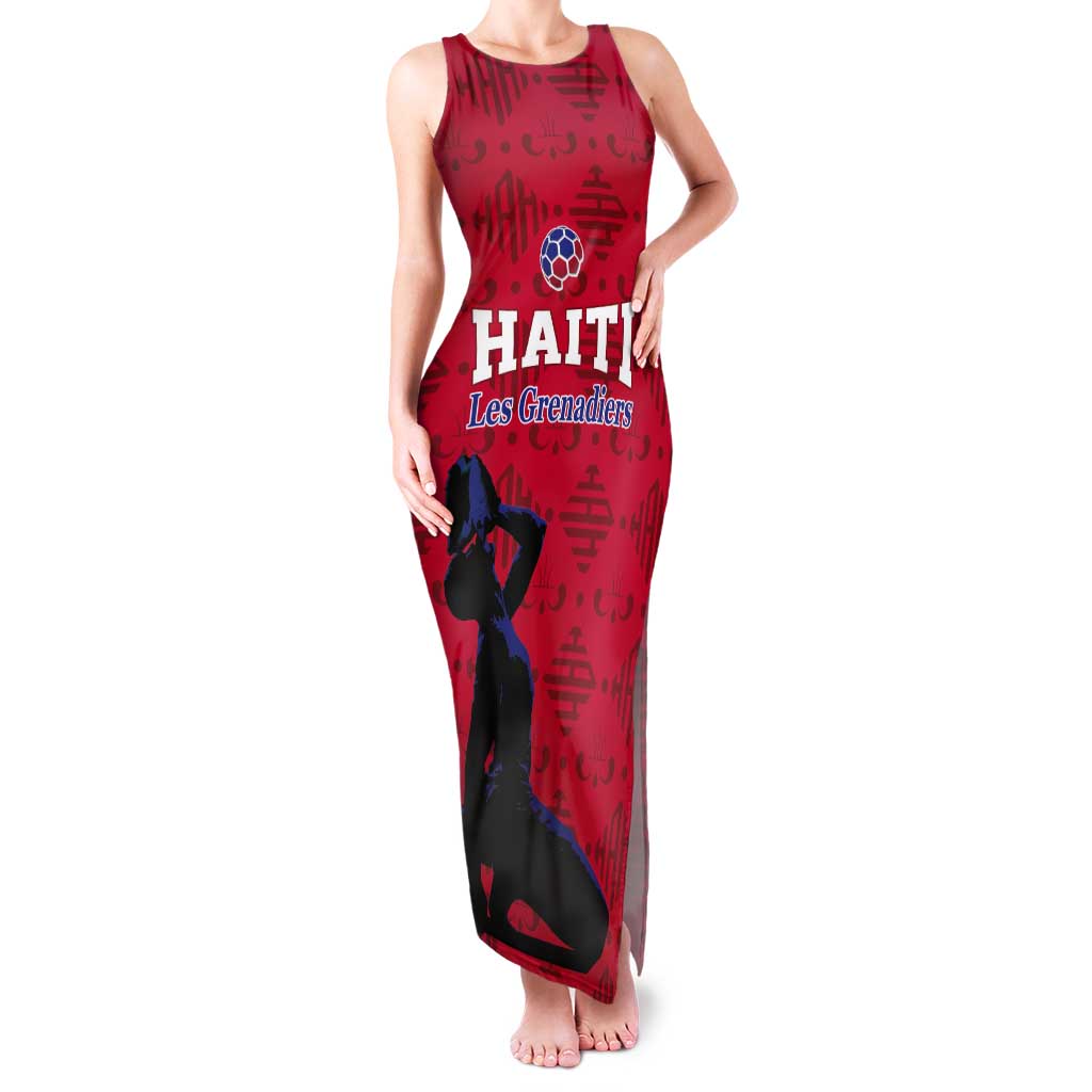 Custom Haiti Football Tank Maxi Dress Come on Les Grenadiers Red Style