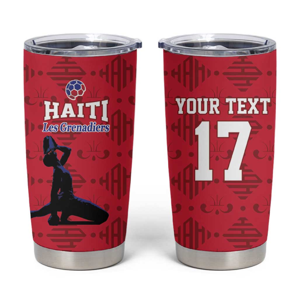 Custom Haiti Football Tumbler Cup Come on Les Grenadiers Red Style