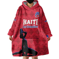 Custom Haiti Football Wearable Blanket Hoodie Come on Les Grenadiers Red Style