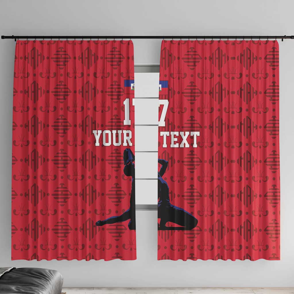 Custom Haiti Football Window Curtain Come on Les Grenadiers Red Style