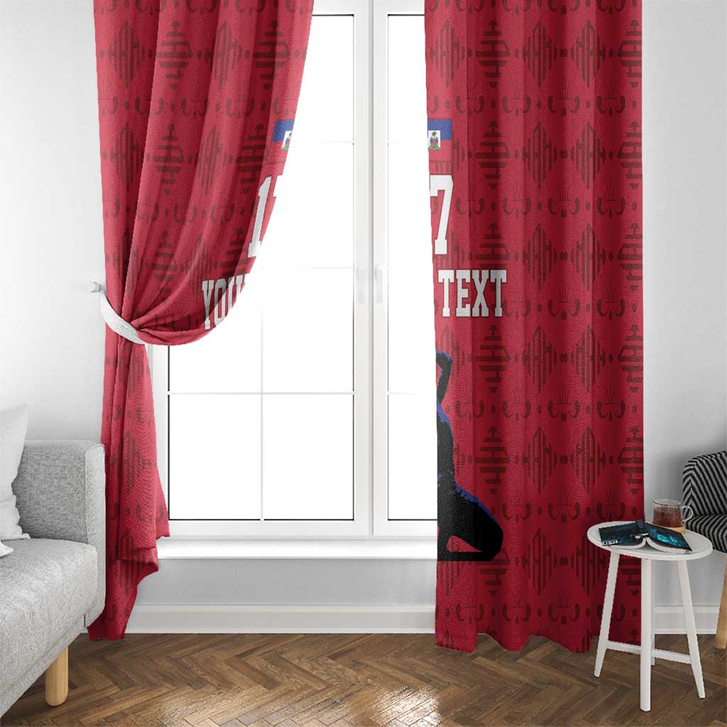 Custom Haiti Football Window Curtain Come on Les Grenadiers Red Style