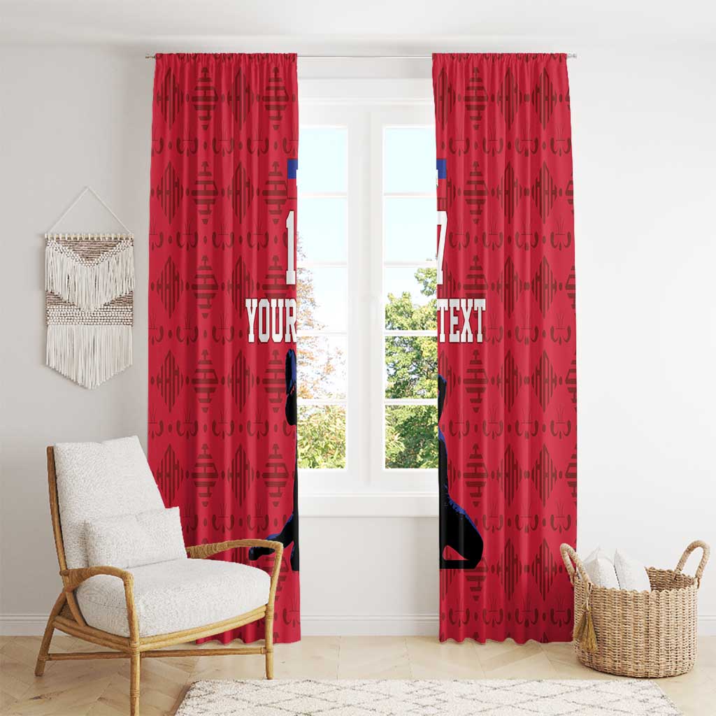 Custom Haiti Football Window Curtain Come on Les Grenadiers Red Style