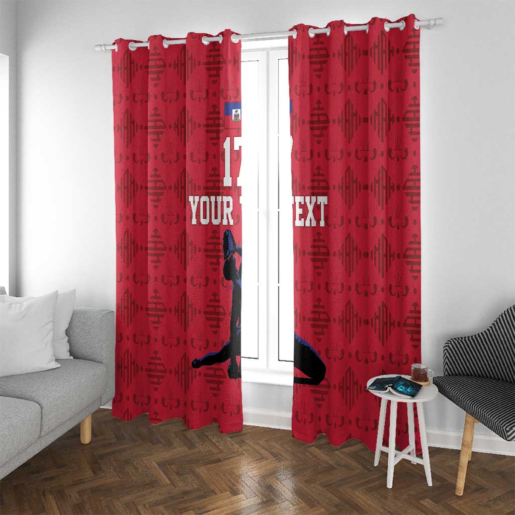 Custom Haiti Football Window Curtain Come on Les Grenadiers Red Style