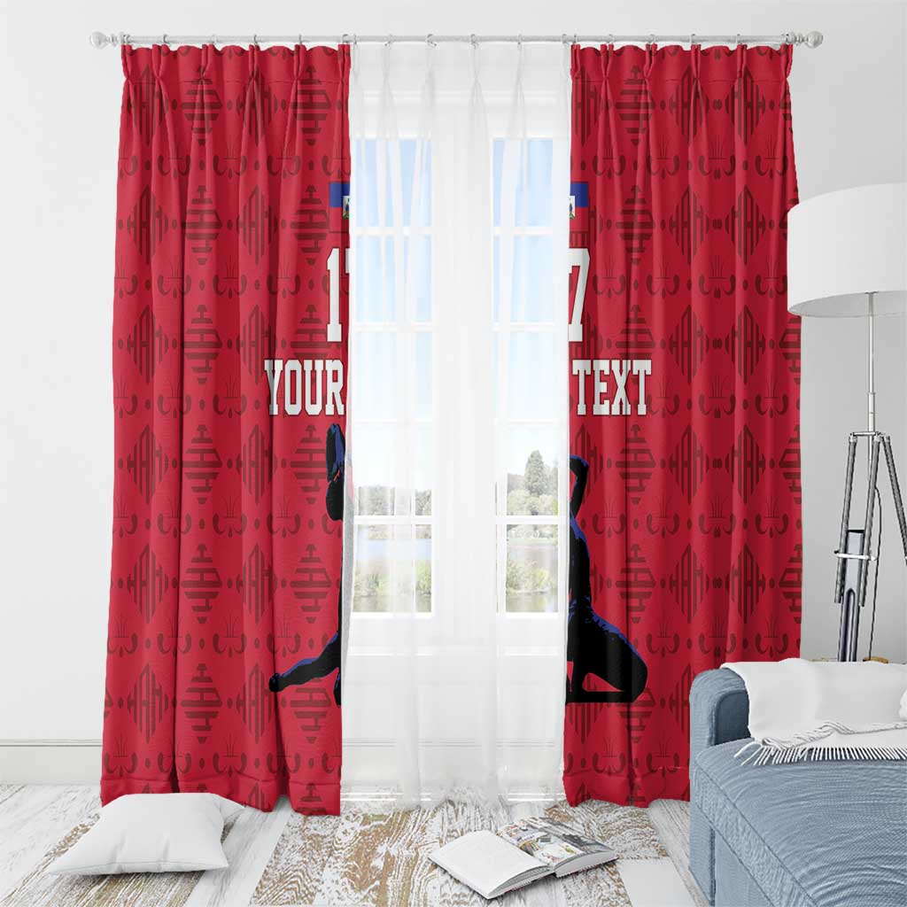Custom Haiti Football Window Curtain Come on Les Grenadiers Red Style