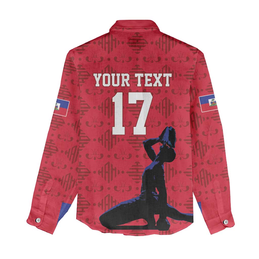 Custom Haiti Football Women Casual Shirt Come on Les Grenadiers Red Style