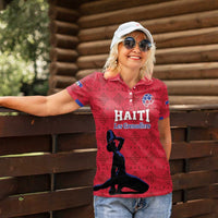 Custom Haiti Football Women Polo Shirt Come on Les Grenadiers Red Style