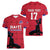 Custom Haiti Football Women V-Neck T-Shirt Come on Les Grenadiers Red Style