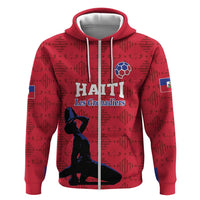 Custom Haiti Football Zip Hoodie Come on Les Grenadiers Red Style