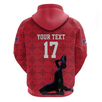 Custom Haiti Football Zip Hoodie Come on Les Grenadiers Red Style