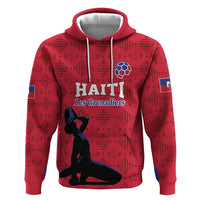 Custom Haiti Football Zip Hoodie Come on Les Grenadiers Red Style