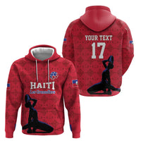 Custom Haiti Football Zip Hoodie Come on Les Grenadiers Red Style