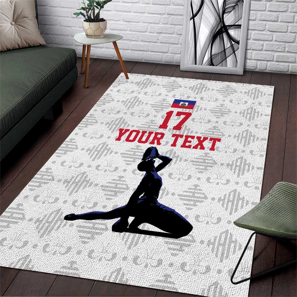 Custom Haiti Football Area Rug Come on Les Grenadiers White Style