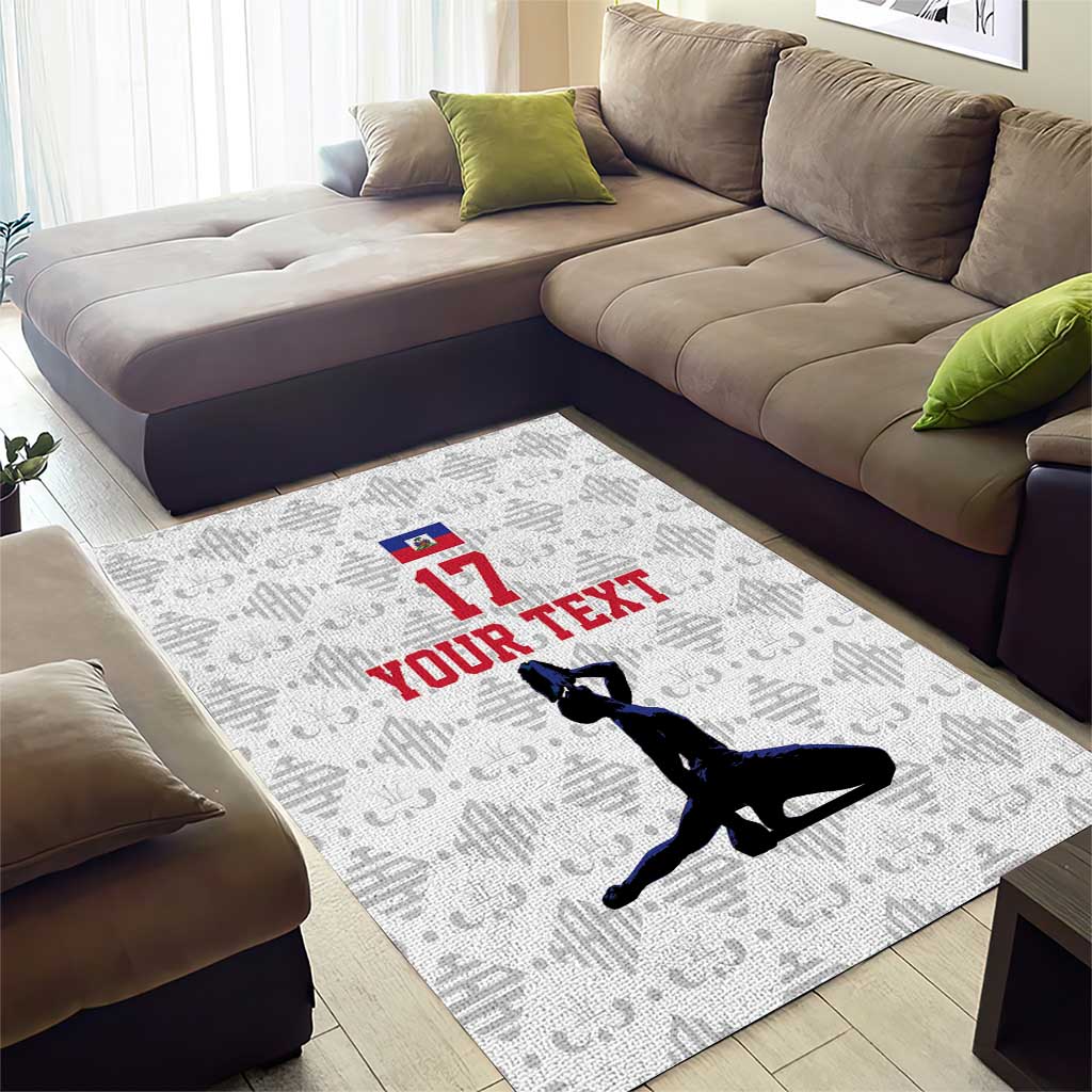 Custom Haiti Football Area Rug Come on Les Grenadiers White Style