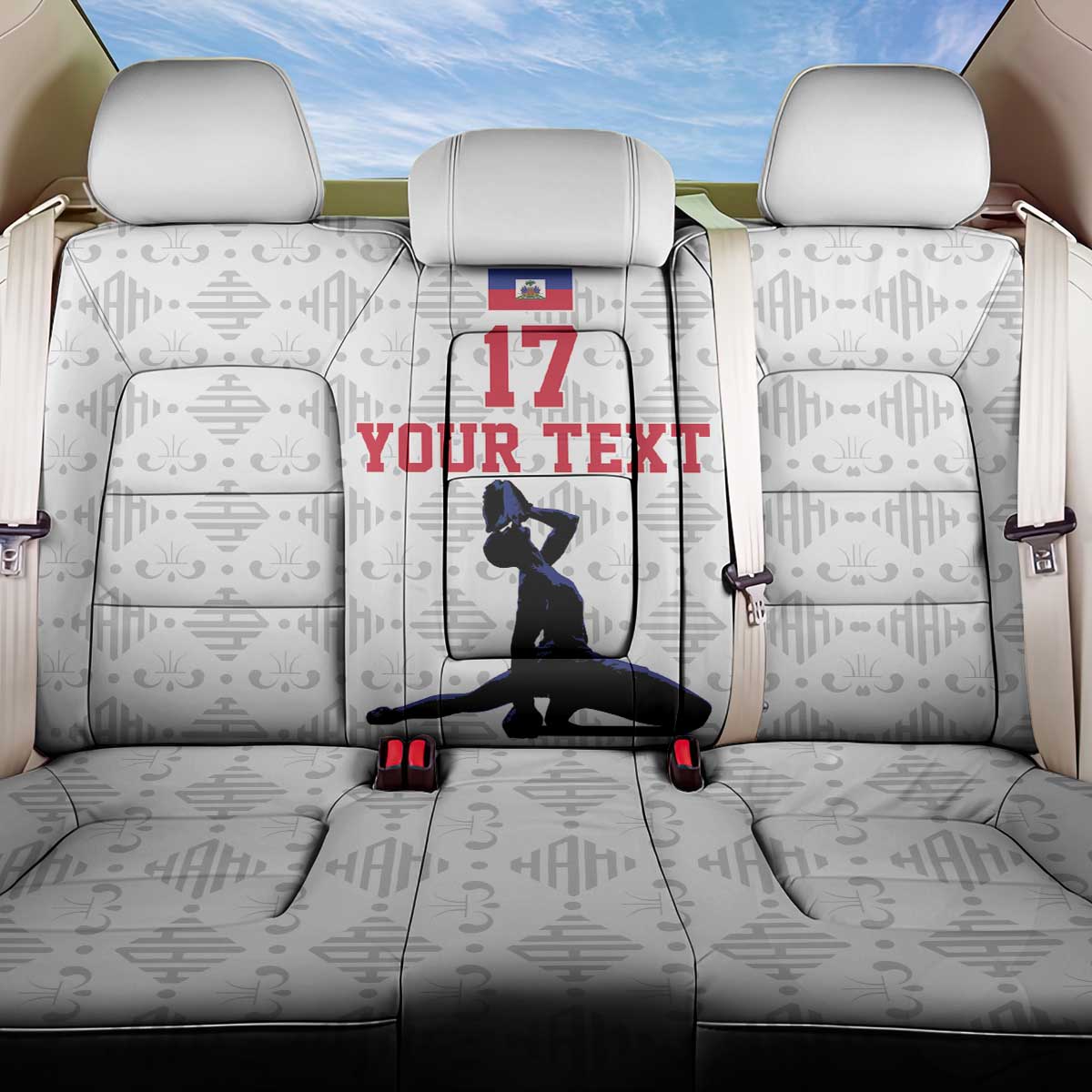 Custom Haiti Football Back Car Seat Cover Come on Les Grenadiers White Style