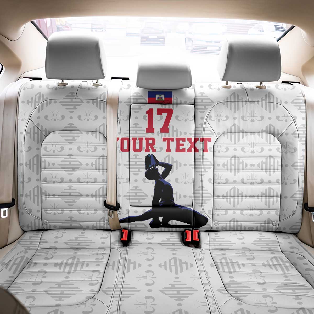 Custom Haiti Football Back Car Seat Cover Come on Les Grenadiers White Style