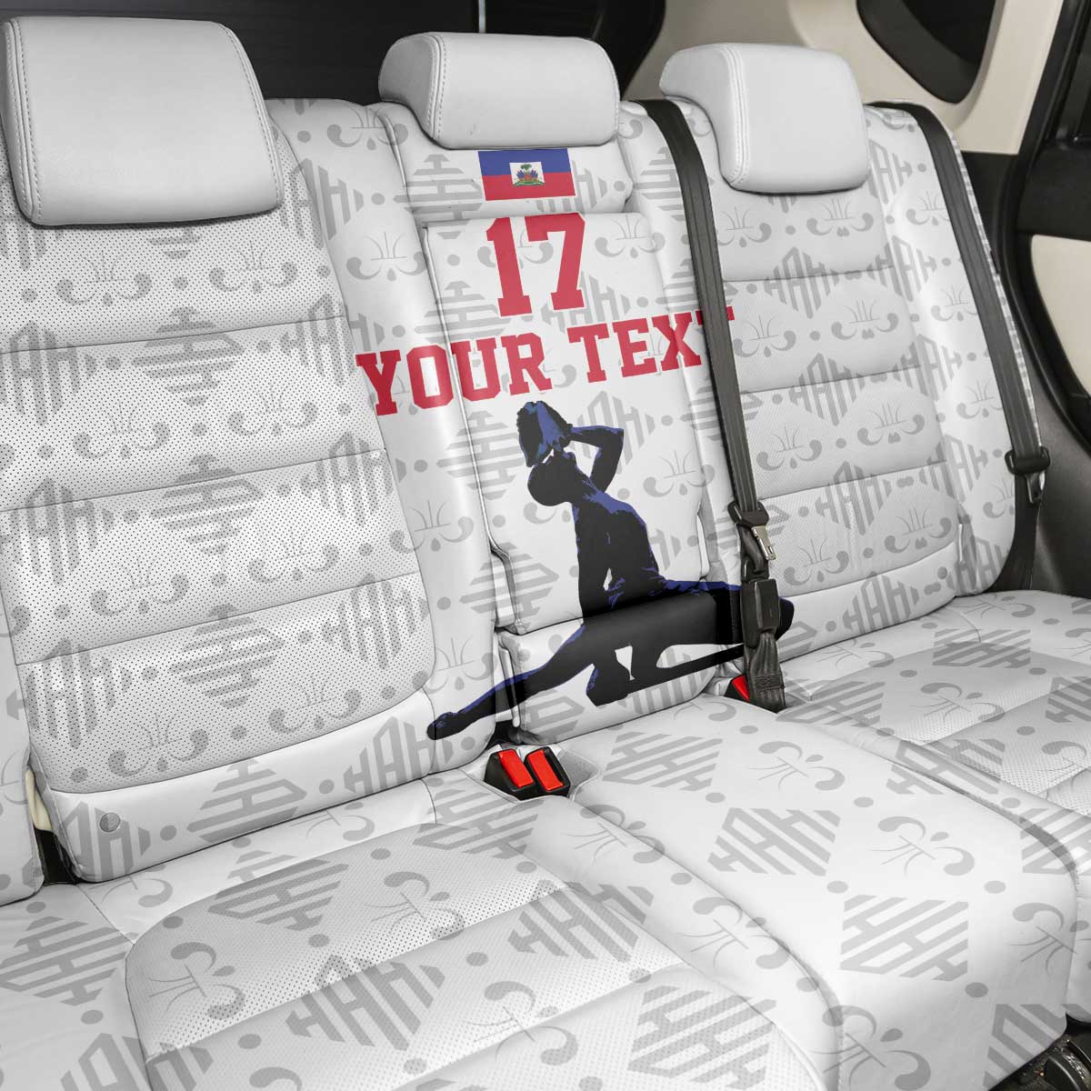 Custom Haiti Football Back Car Seat Cover Come on Les Grenadiers White Style