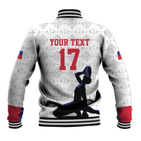 Custom Haiti Football Baseball Jacket Come on Les Grenadiers White Style