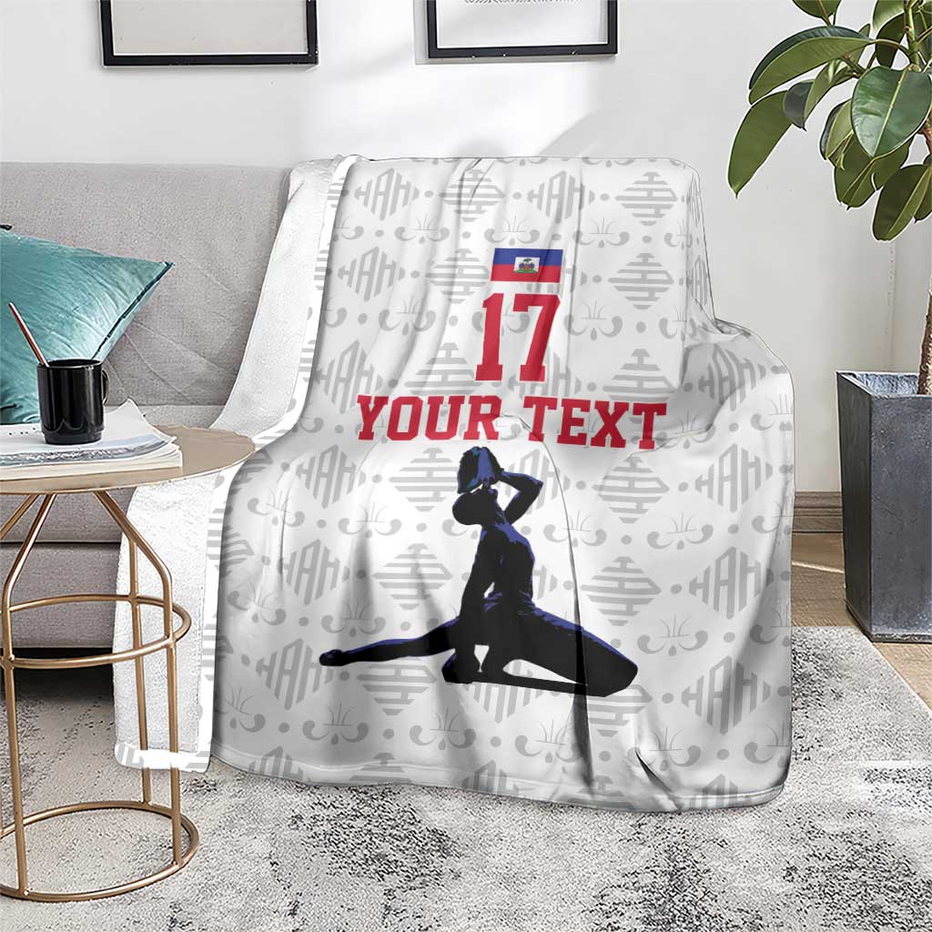 Custom Haiti Football Blanket Come on Les Grenadiers White Style
