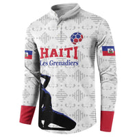 Custom Haiti Football Button Sweatshirt Come on Les Grenadiers White Style