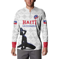 Custom Haiti Football Button Sweatshirt Come on Les Grenadiers White Style