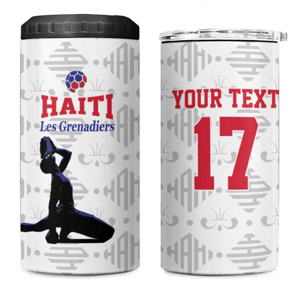 Custom Haiti Football 4 in 1 Can Cooler Tumbler Come on Les Grenadiers White Style