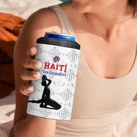 Custom Haiti Football 4 in 1 Can Cooler Tumbler Come on Les Grenadiers White Style