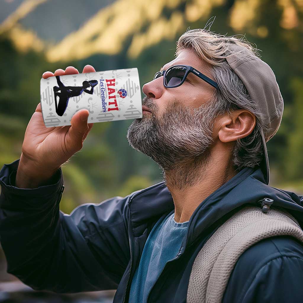 Custom Haiti Football 4 in 1 Can Cooler Tumbler Come on Les Grenadiers White Style