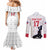 Custom Haiti Football Couples Matching Mermaid Dress and Long Sleeve Button Shirt Come on Les Grenadiers White Style