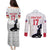 Custom Haiti Football Couples Matching Puletasi and Long Sleeve Button Shirt Come on Les Grenadiers White Style