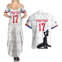 Custom Haiti Football Couples Matching Summer Maxi Dress and Hawaiian Shirt Come on Les Grenadiers White Style