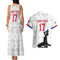 Custom Haiti Football Couples Matching Tank Maxi Dress and Hawaiian Shirt Come on Les Grenadiers White Style