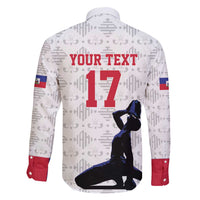 Custom Haiti Football Family Matching Long Sleeve Bodycon Dress and Hawaiian Shirt Come on Les Grenadiers White Style